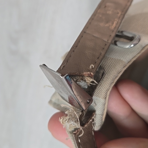 Burberry Mens Striped Beige & Tan Baseball Cap Sz Xl - Picture 14 of 15